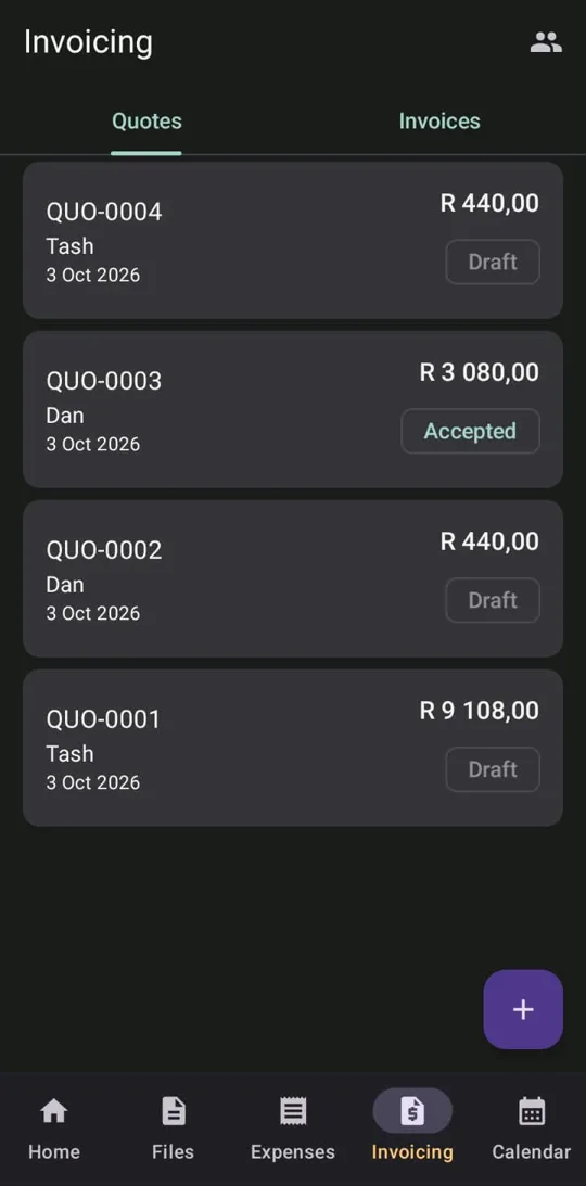 PocOff Solo screen